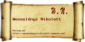 Wesselényi Nikolett névjegykártya